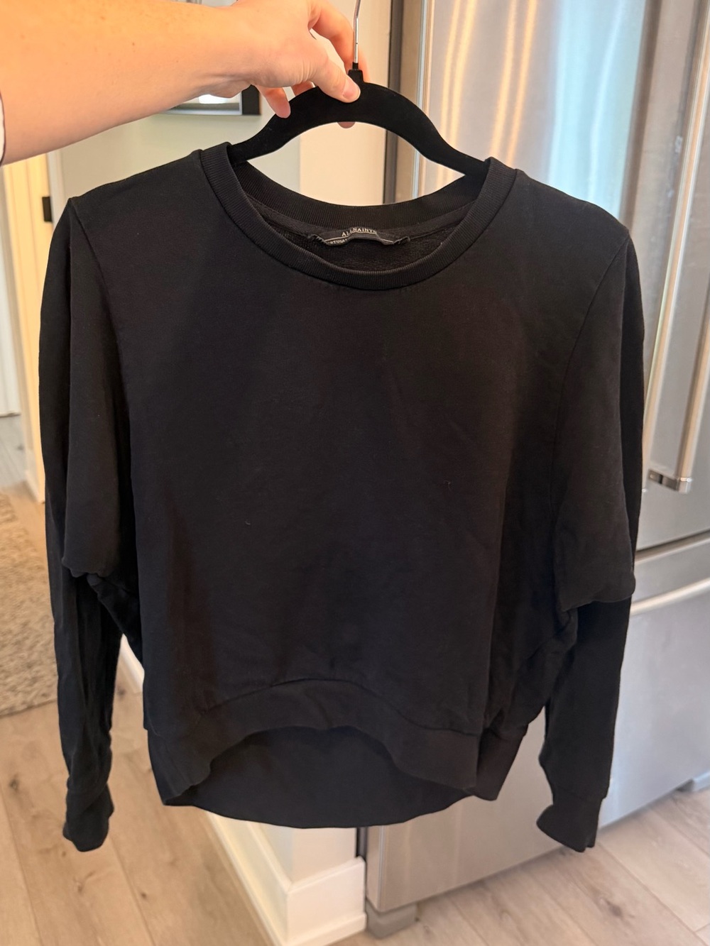 All Saints Black Crewneck Sweatshirt